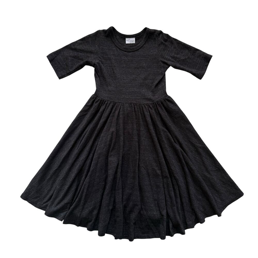 Miliana by Millie + Roo Charcoal Gray Knit Twirl Dress Size 6/7